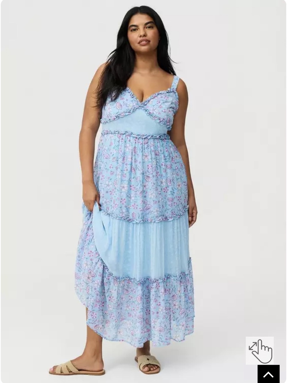 torrid Light Blue Floral Tiered Maxi Dress